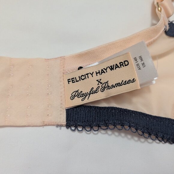 Playful Promises 36H x Felicity Hayward Pink Satin full cup Underwire Bra - Picture 3 of 4